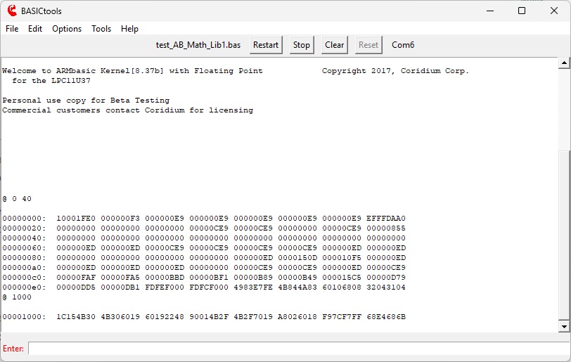 Memory dump example